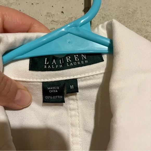 Lauren Ralph Lauren White Jacket Womens M Military Gold Buttons Pockets - Picture 5 of 9